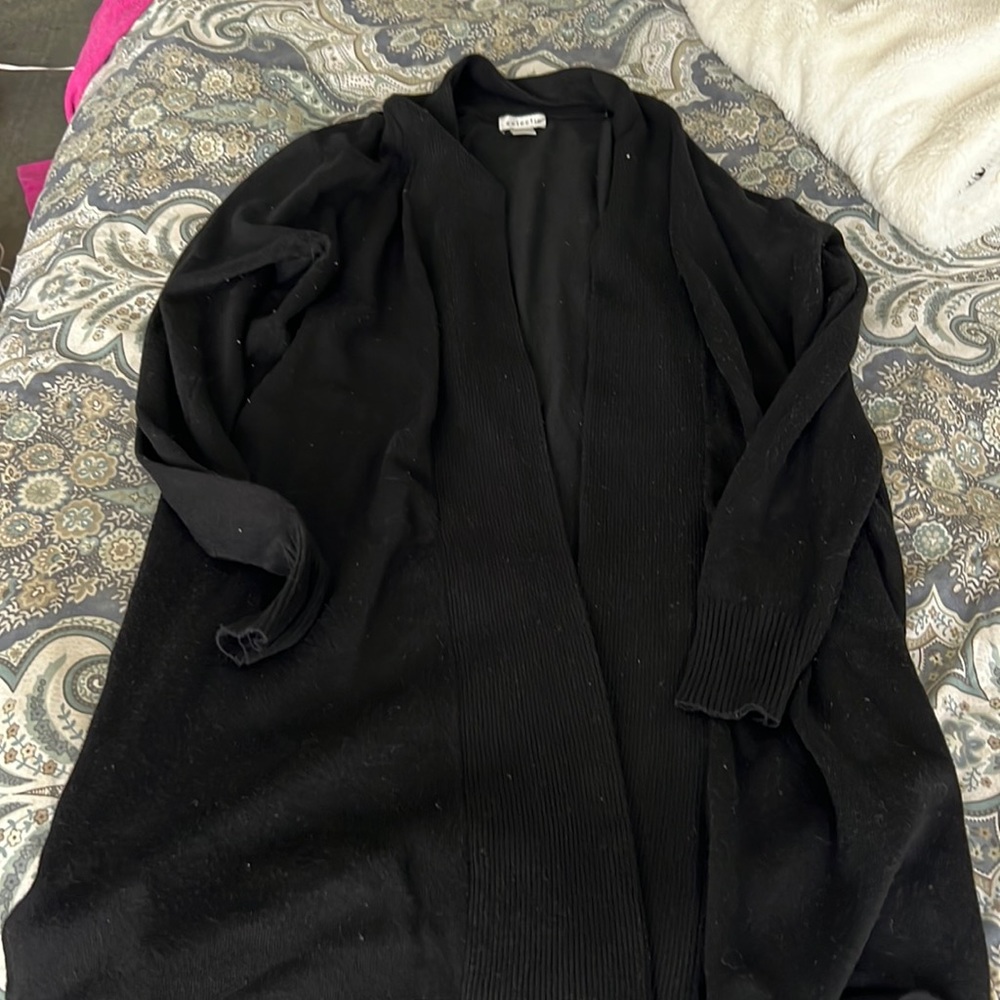 Black mid length cardigan